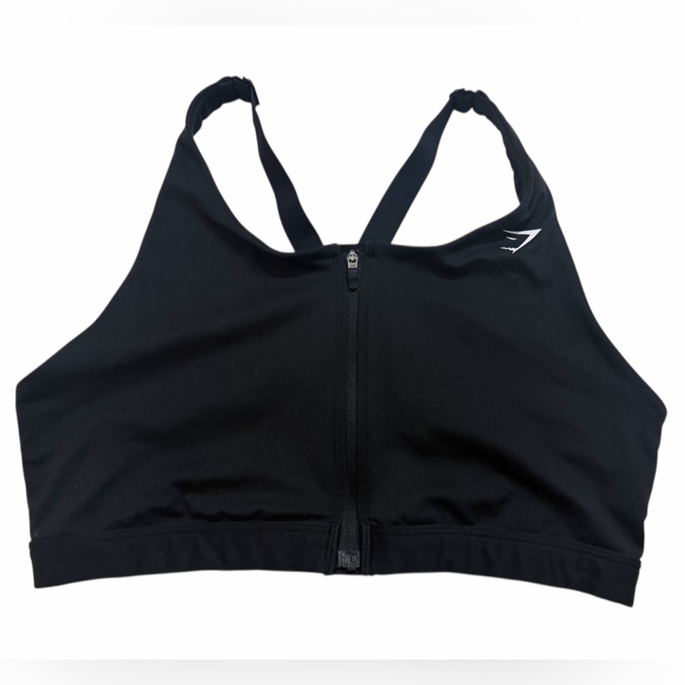 Gymshark Black Front-Zip High-Neck Sports Bra